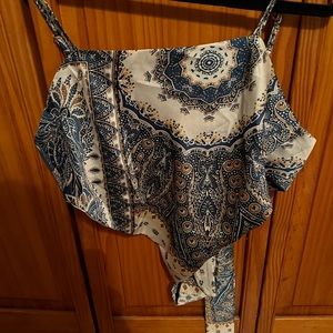 Triangle front Tie back crop top